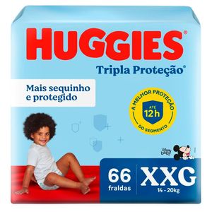 Fralda Huggies Tripla Proteção XXG Embalagem Econômica 66 Unidades