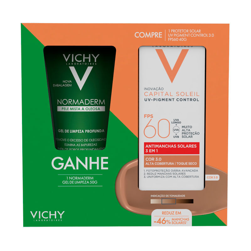 Kit Vichy FPS60 Cor 3.0 + Gel Normaderm 50g: Pele Protegida