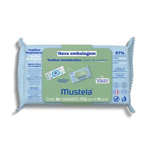 Toalhas Umedecidas Mustela à Base de Plantas 60 Unidades