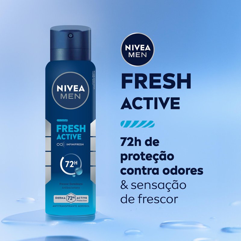 NIVEA MEN 制汗スプレー 150ml 16本セット Desodorante Aerossol Nivea Men Fresh Active 150ml | Drogal