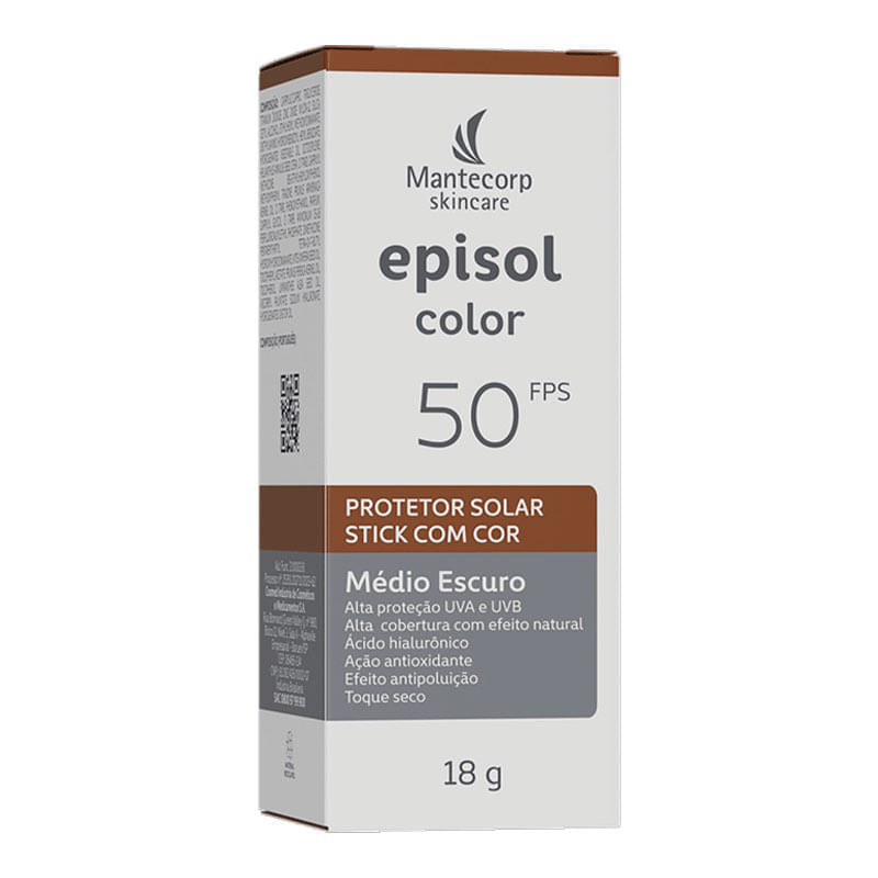 Protetor Solar Facial Episol Color Stick FPS50 - Drogal