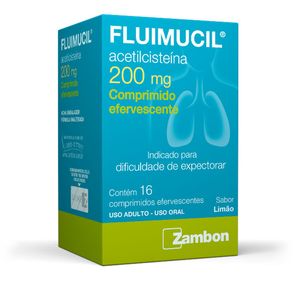 Fluimucil 200mg Sabor Limão 16 Comprimidos Efervescentes