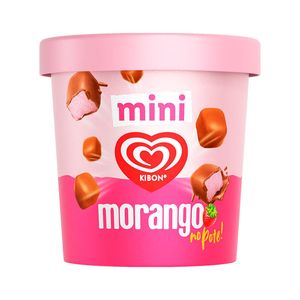 Sorvete Kibon Mini Bombons Morango Pote 184g