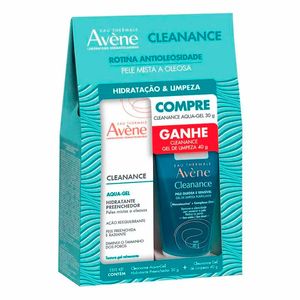 Kit Hidratante Facial Preenchedor Aqua-Gel Avène Cleanance 30g + Gel de limpeza Avène Cleanance 40g