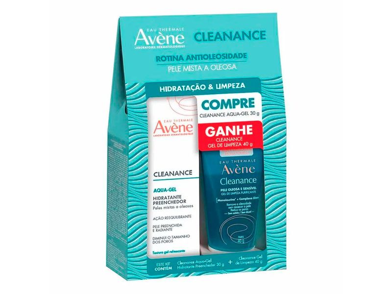 kit-hidratante-preenchedor-aqua-gel-avene-cleanance-30g--gel-de-limpeza-avene-cleanance-gratis-40g-farmacia-online-drogal