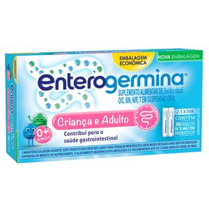 Suplemento Alimentar Probiótico Enterogermina Criança e Adulto 20 Frascos 5ml Cada