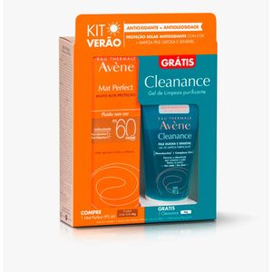 Kit Protetor Solar Avène Mat Perfect Fluido Com Cor FPS60 40g + Gel De Limpeza Purificante Cleanance 40g