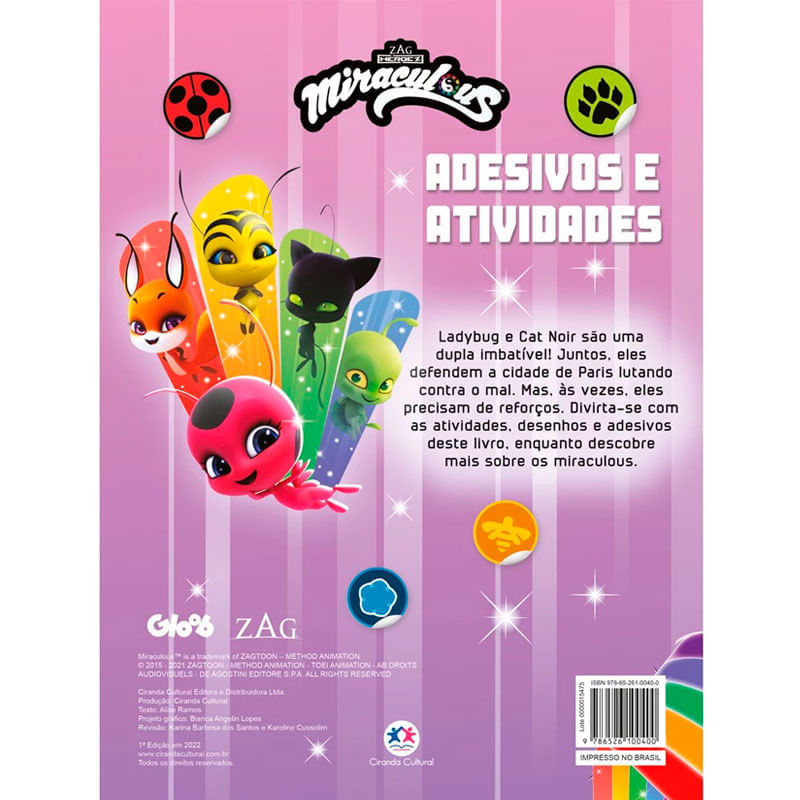 Livro Lady Bug + Adesivos - Diversão e Aprendizado | Drogal