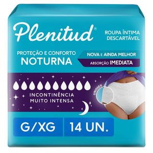 Roupa Íntima Plenitud Noturna para Incontinência G/XG 14 Unidades