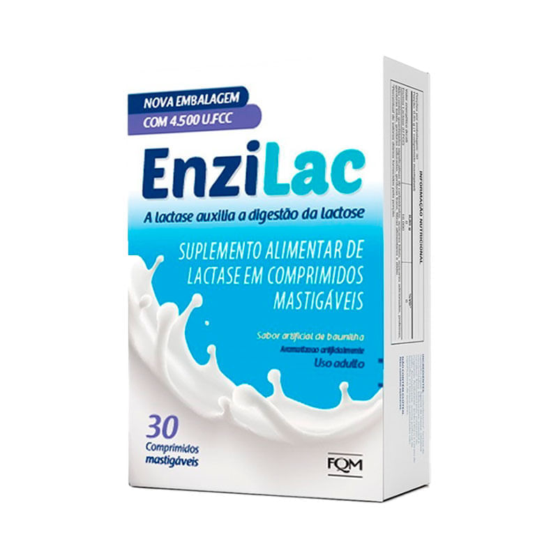 Suplemento Alimentar Enzilac 4.500 U.FCC 30 Comprimidos - Drogal