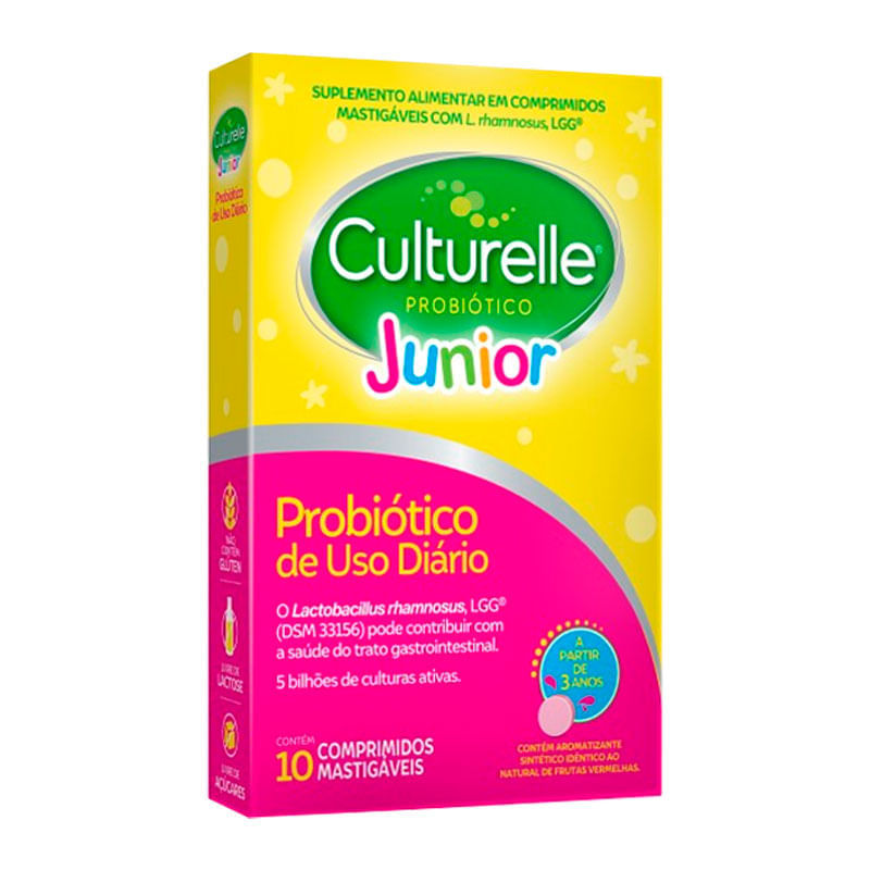 Suplemento Alimentar Culturelle Probiótico Junior 10 Comprimidos Mastigáveis