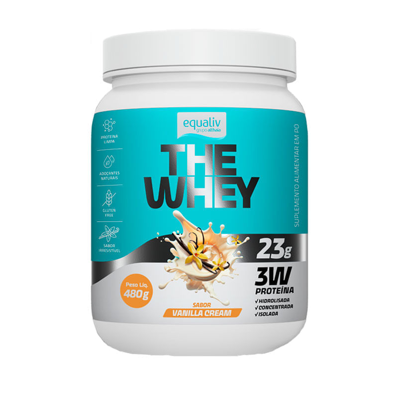 Embalagem do The Whey Equaliv Sabor Vanilla Cream 480g