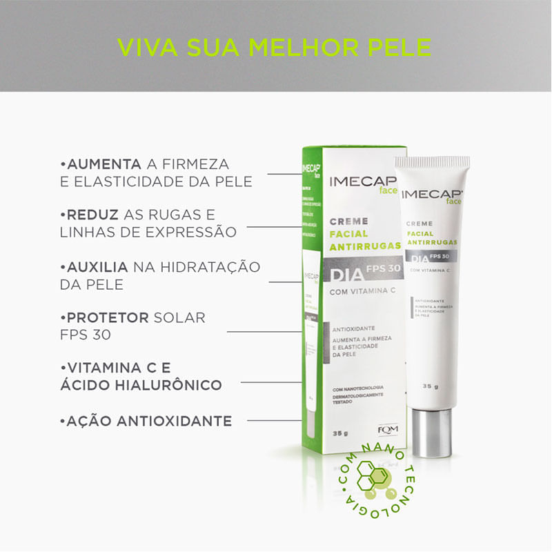 Imecap Face Dia FPS30: antirrugas, proteção solar | Drogal
