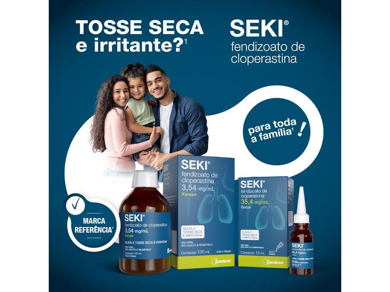 Seki 3,54mg/ml xarope sabor coco frasco com 120ml