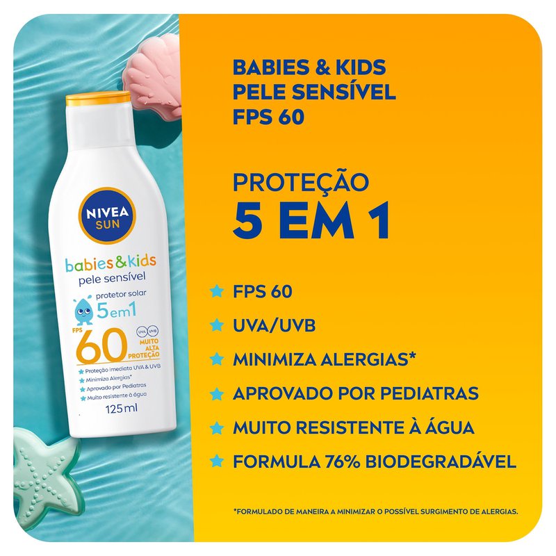 Protetor Solar Nivea Sun Kids & Babies Pele Sensível - Drogal
