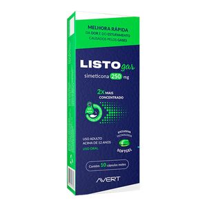 Listogas 250mg 10 Cápsulas Moles
