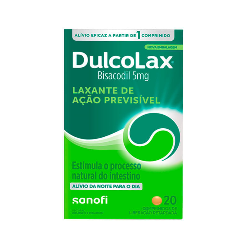 Dulcolax 5mg 20 Comprimidos, Para que serve, Bula - Drogal