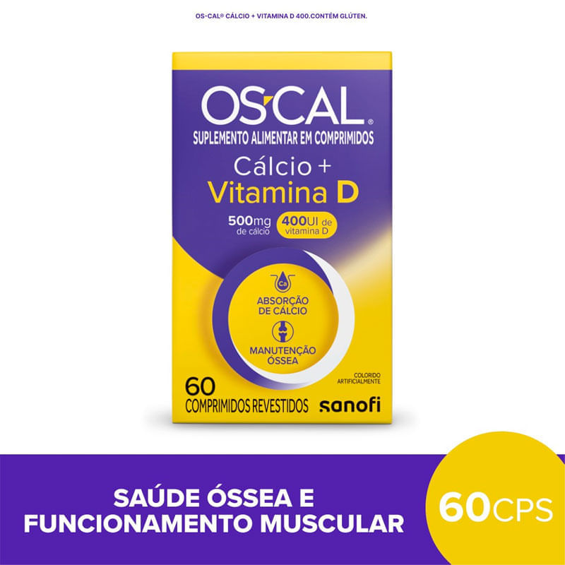 Os-Cal D Cálcio 500mg + Vitamina D 400UI, Para que serve - Drogal