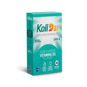 Suplemento Alimentar Koli D3 Vit 1.000UI Vitamina D 30 Comprimidos