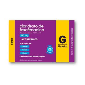Cloridrato de Fexofenadina 180mg Cimed 10 Comprimidos Revestidos