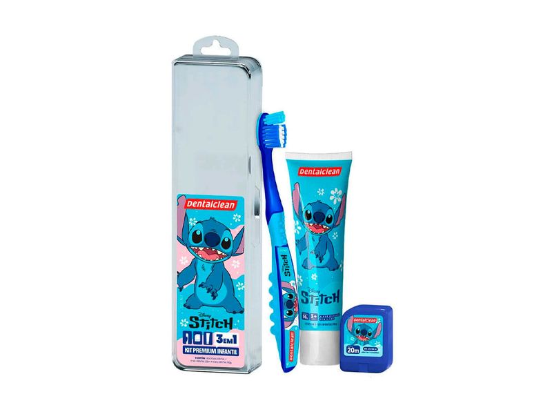 kit-premium-infantil-dentalclean-stitch-3-em-1-escova-dental-fio-dental-20m-gel-dental-50g-farmacia-online-drogal