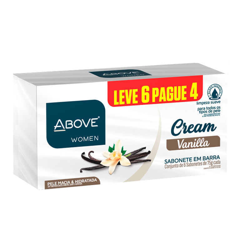 Kit Sabonete Above Woman Cream Vanilla 6 Unidades 75g | Drogal