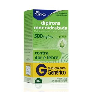 Dipirona Monoidratada 500mg/ml Neo Química Solução Gotas 20ml