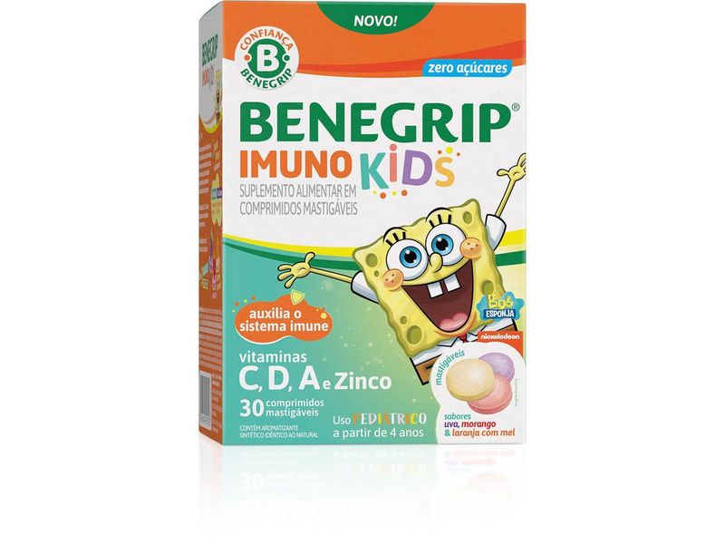 suplemento-alimentar-benegrip-imuno-kids-sabor-uva-morango--laranja-com-mel-30-comprimidos-mastigaveis-farmacia-online-drogal