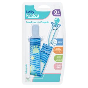 Prendedor de Chupeta Lolly Kinddy Azul 1 Unidade