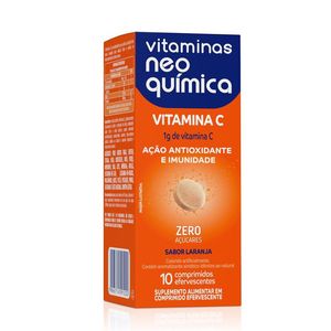 Suplemento Alimentar Vitamina C Neo Química Sabor Laranja 10 Comprimidos Efervescentes