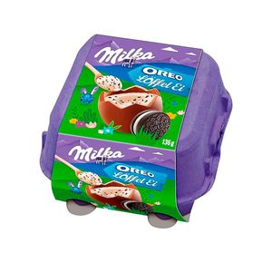 Chocolate Milka Egg Ovo de Colher Creme e Oreo 4 Unidades