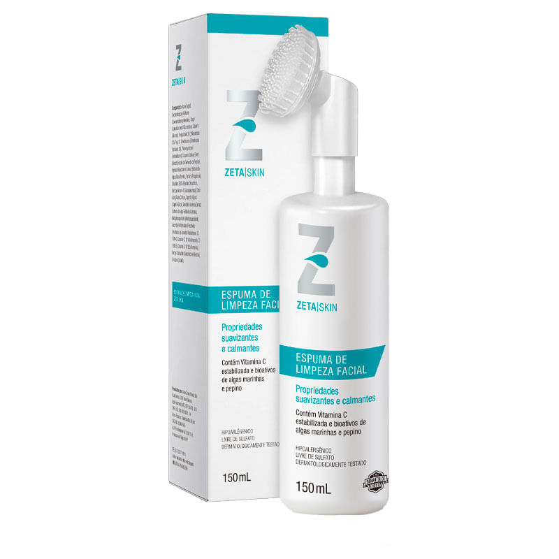 Espuma de Limpeza Facial Zeta Skin 150ml - Compre na Drogal