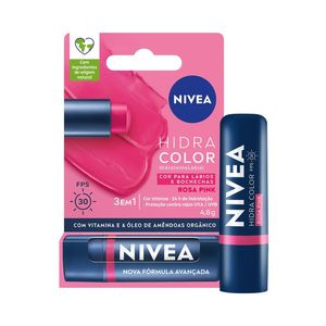Hidratante Labial Nivea Hidra Color 2 em 1 Rosa Pink 4,8g