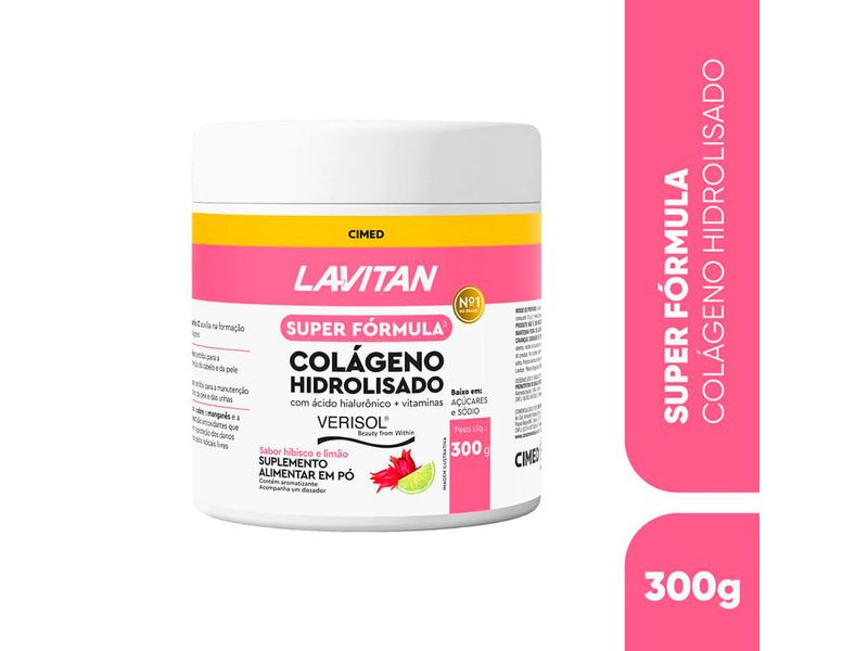 suplemento-alimentar-colageno-hidrolisado-lavitan-super-formula-sabor-hibisco-e-limao-300g-framacia-online-drogal