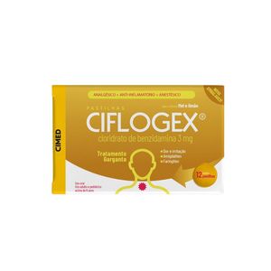 Pastilha Ciflogex 3mg Sabor Mel e Limão 12 Unidades