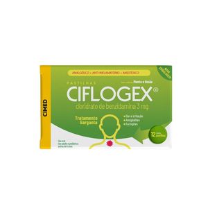 Pastilha Ciflogex 3mg Sabor Menta e Limão 12 Unidades