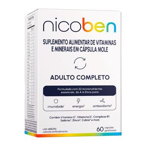 Suplemento Alimentar Nicoben Adulto Completo 60 Cápsulas Gelatinosas
