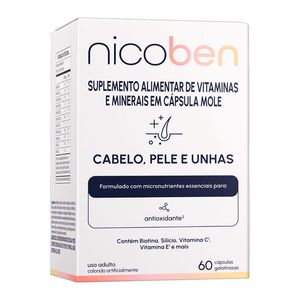 Suplemento Alimentar Nicoben Cabelo, Pele e Unhas 60 Cápsulas Gelatinosas
