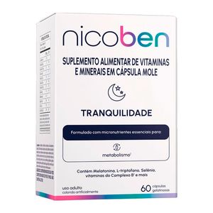 Suplemento Alimentar Nicoben Tranquilidade 60 Cápsulas Gelatinosas