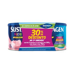 Kit Complemento Alimentar Sustagen Kids Sabor Morango 2 Unidades 380g Cada