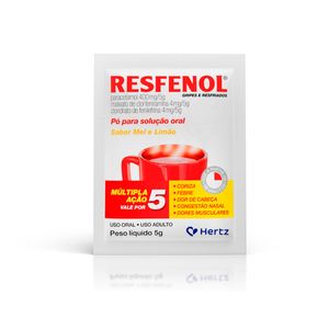 Resfenol Pó Para Solução Oral Sabor Mel e Limão 1 Sachê 5g