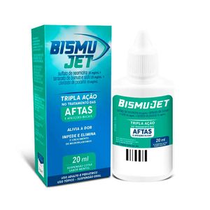 Bismu-Jet Suspensão uso Tópico Oral Gotas Sabor Mentol 20ml