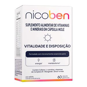 Suplemento Alimentar Nicoben Vitalidade e Disposição 60 Cápsulas Gelatinosas