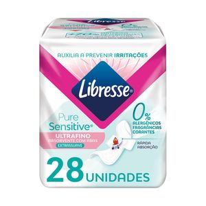 Absorvente Libresse Pure Sensitive Ultrafino Extrasuave Com Abas 28 Unidades