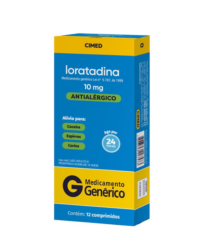 Loratadina 10mg Cimed 12 Comprimidos