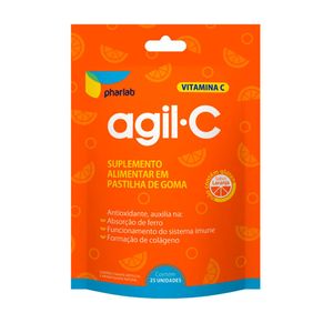 Suplemento Alimentar Agil-C 45mg Sabor Laranja 25 Pastilhas de Goma