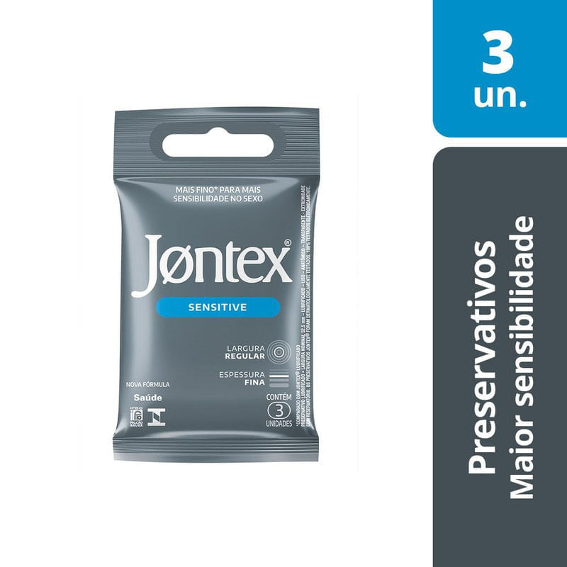 Preservativo Jontex Sensitive 3 Unidades | Farmácia Online Drogal