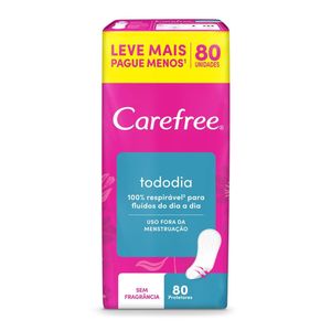 Protetor Diário Carefree Todo Dia Sem Fragrância 80 Unidades