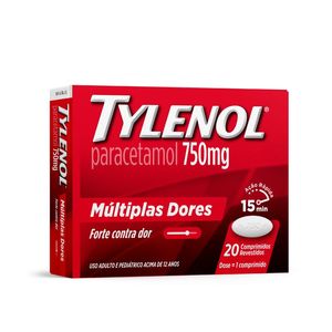 Tylenol 750mg 20 Comprimidos Revestidos