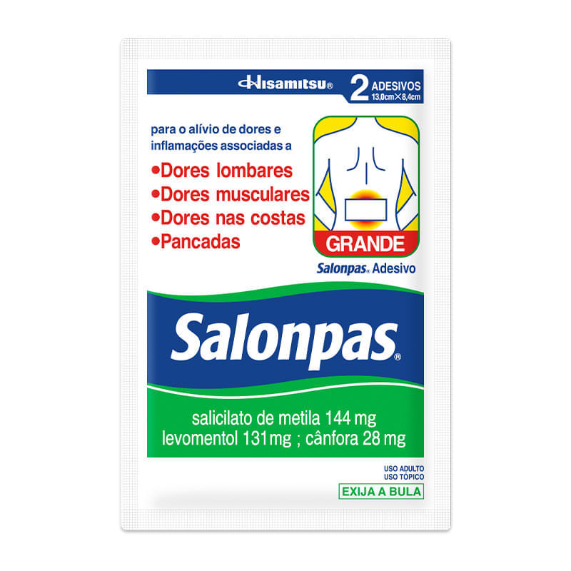 Salonpas Grande 2 Unidades: Prático e Eficaz Contra Dor | Drogal